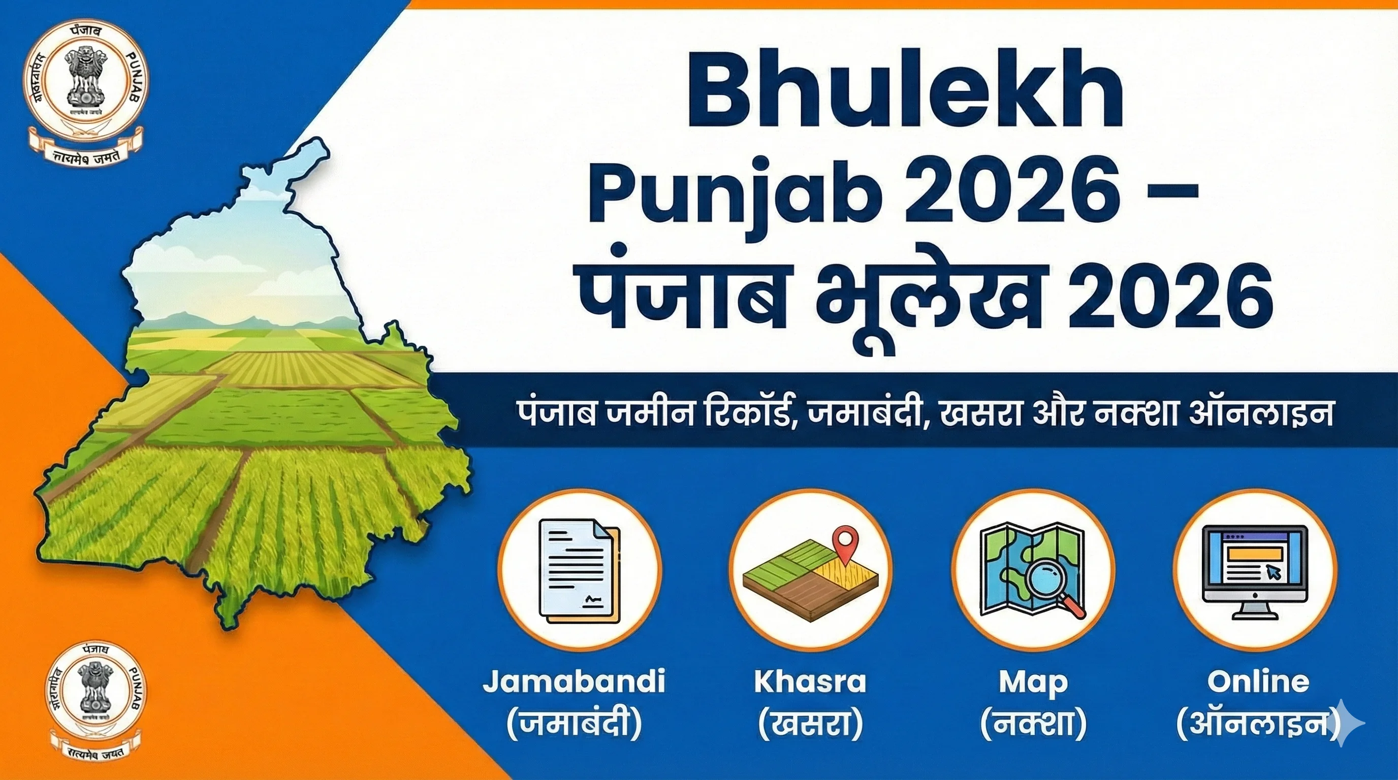 Punjab Bhulekh 2026 - Jamabandi, Khasra and Land Records Online